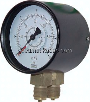 Differenzdruck-Manometer senkrecht, 100mm, 0 - 1 bar
