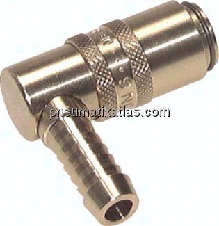 Temperierkupplungsdose (Winkel 90°) 9mm Zapfen, 9 (3/8")mm Schlauch