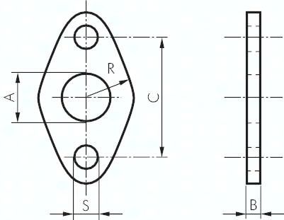 Flanschbefestigungen (vorne oder hinten), für Rundzylinder ISO 6432