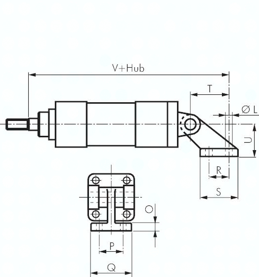 ISO 15552-90°-Schwenkbefestigung 32 mm, Aluminium