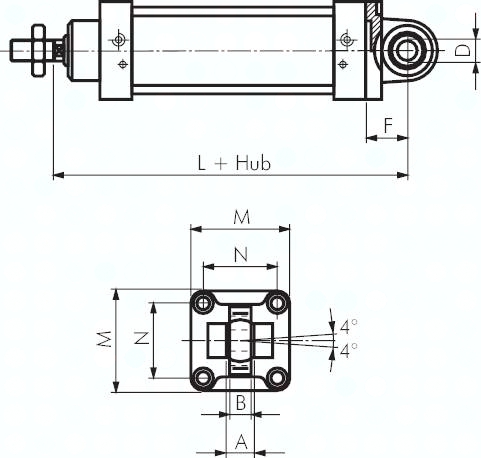 ISO15552-Laschenschwenkbefestigung (sphär) 32mm Stahl brüniert