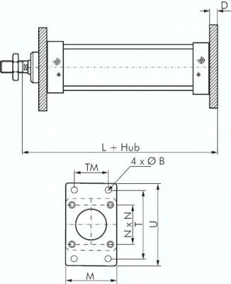 Flanschbefestigungen (vorn oder hinten), für Pneumatik-Zylinder ISO 15552