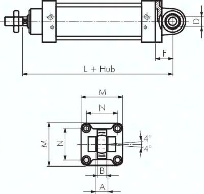 Schwenkbefestigungen sphärische Lasche, für Pneumatik-Zylinder ISO 15552