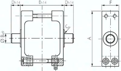 Mitten-Schwenkbefestigungen, für Pneumatik-Zylinder ISO 15552 (XL)